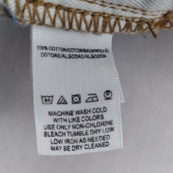 WE THE FREE Womens Denim Cutoff Shorts Size 25 Dark Wash Crochet Button Fly - Picture 7 of 7